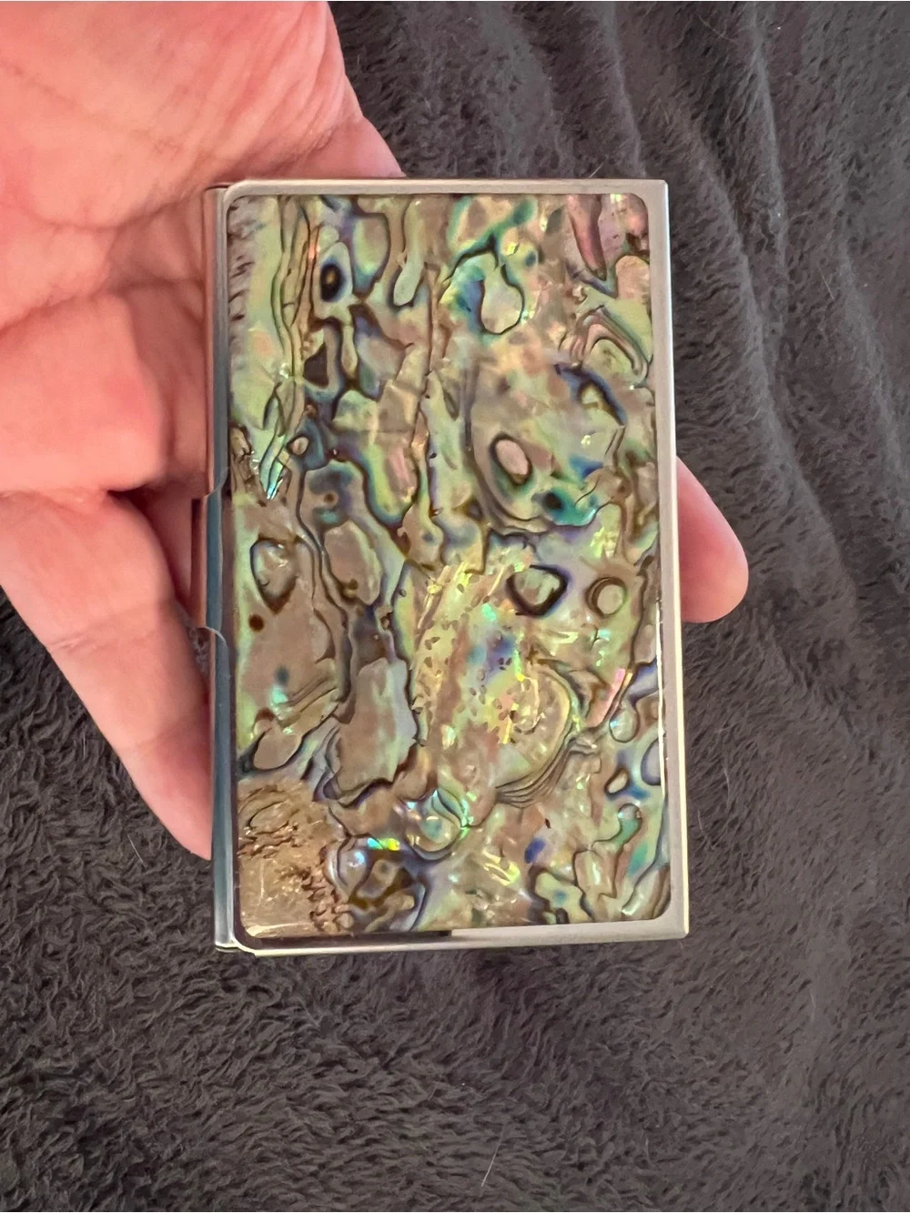 Abalone Shell Pattern Phone Card Wallet - Iridescent